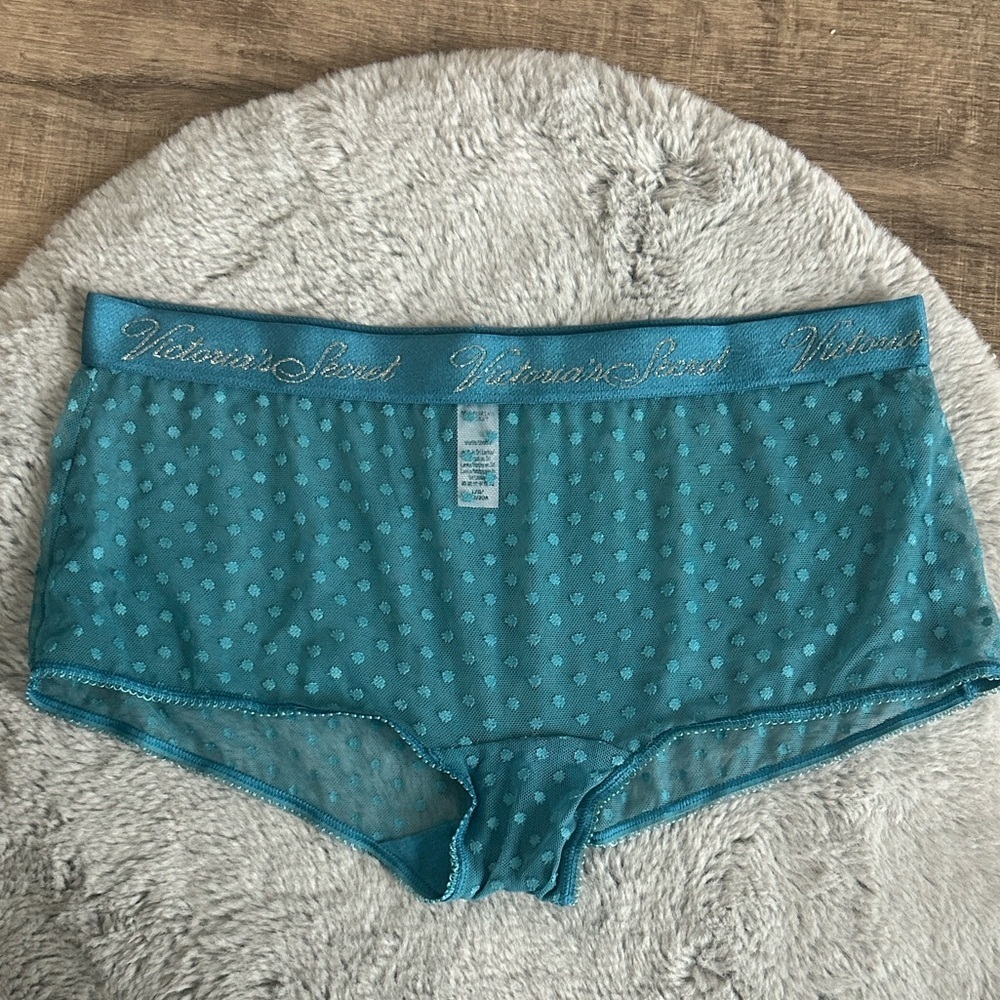 Victoria's Secret Shortie Sheer Polka Dot Panty L